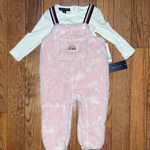 NWT Tommy Hilfiger Baby Sherpa Overall set sz 18months